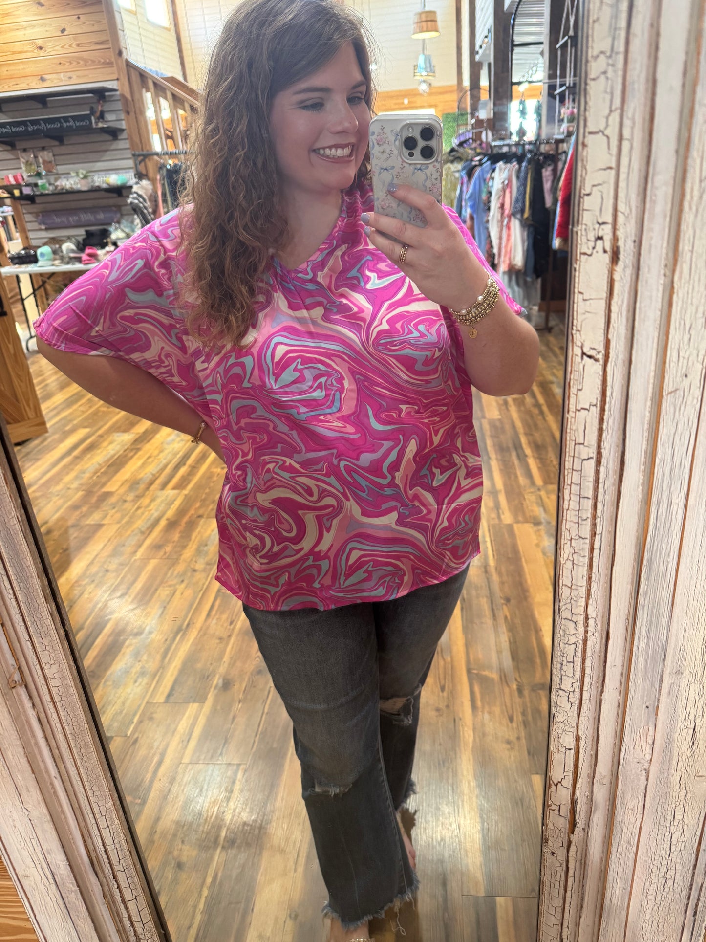 Magenta Swirl Top