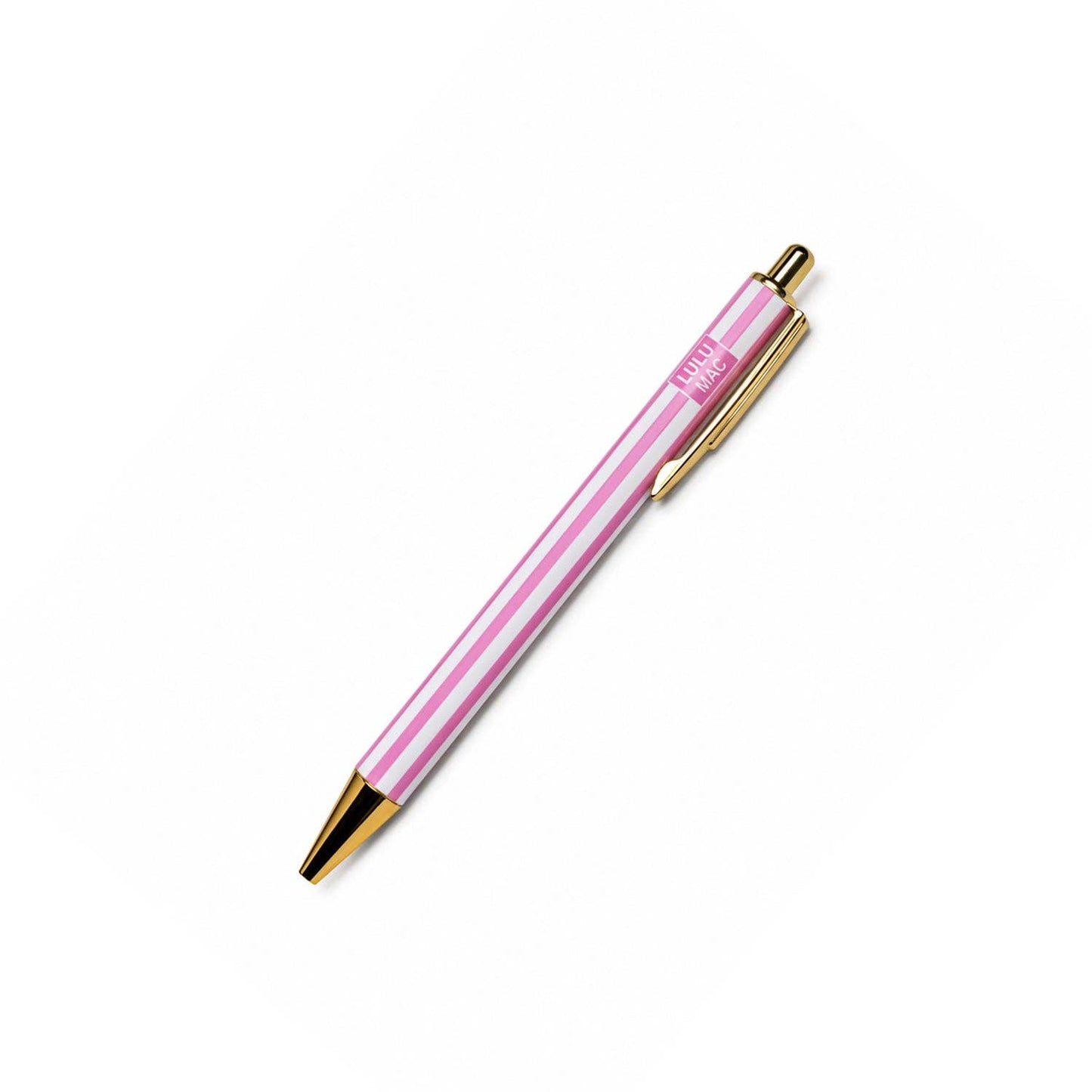 Lulu Mac Pink/White Stripe Ink Pen