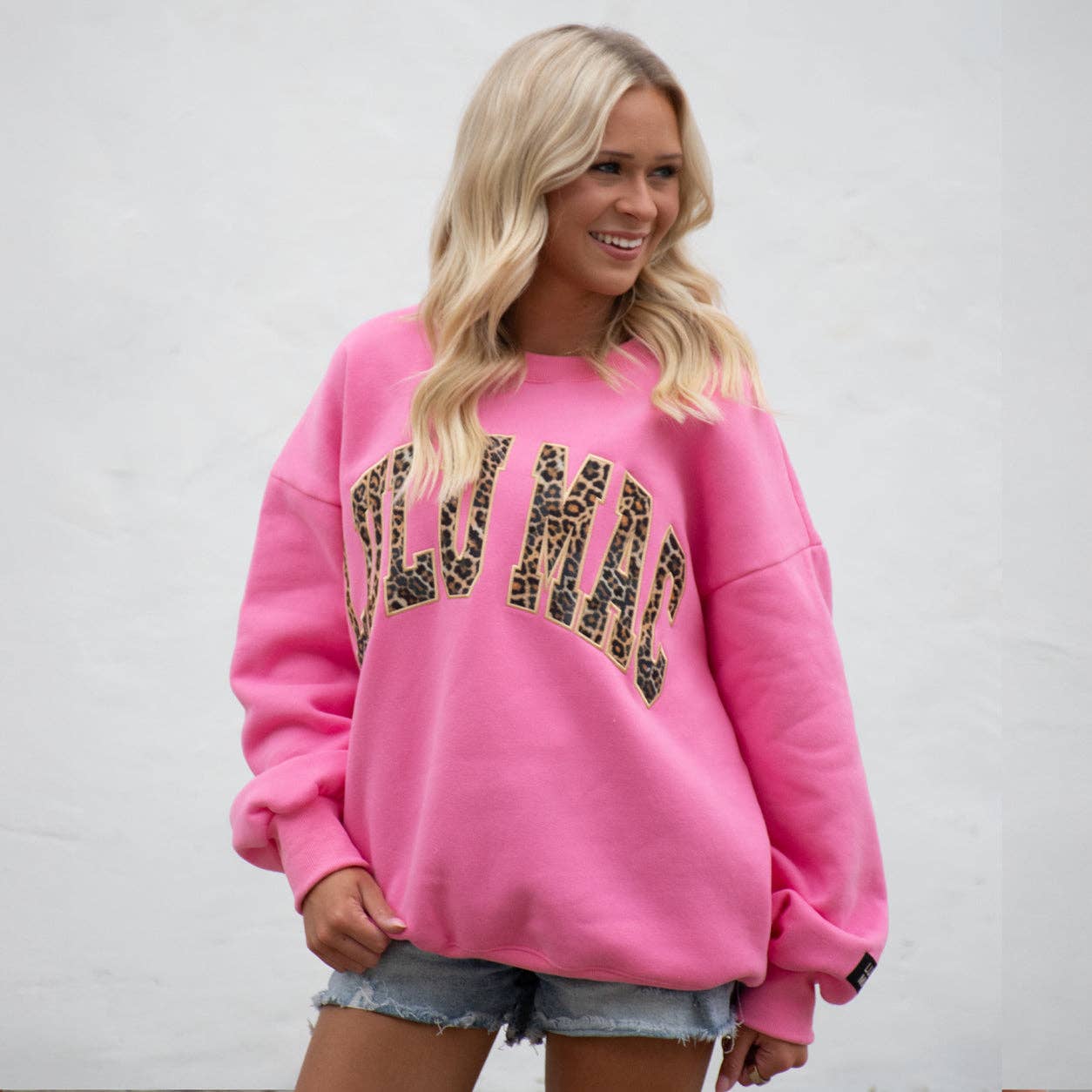 Lulu Mac Bubblegum/Leopard Sweatshirt