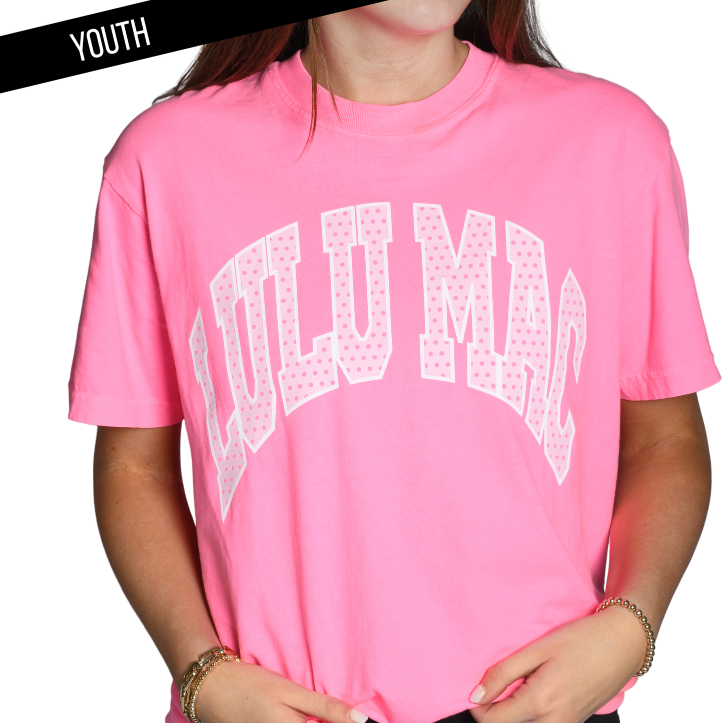 Lulu Mac Kids Dot Neon Pink Tee