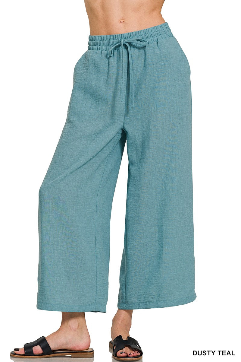 Cropped Pants Dusty Teal
