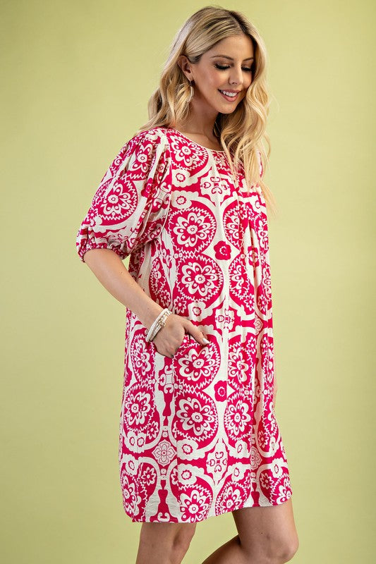 Puff Sleeve Mini Dress