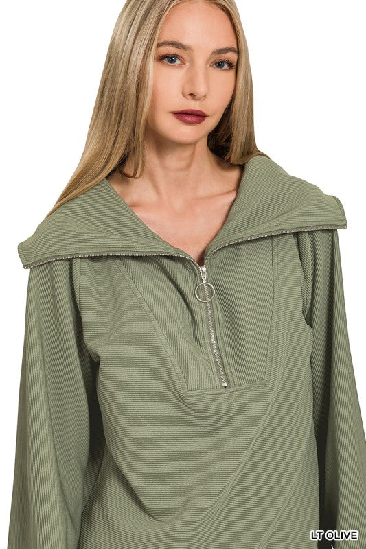 Half Zip Pullover Set Lt Olive