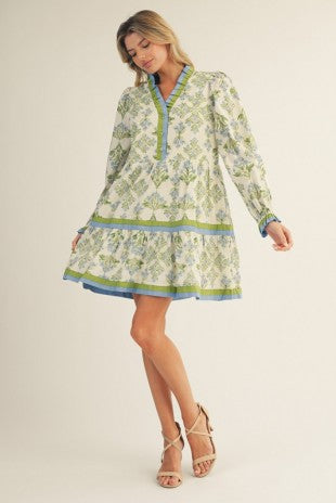 Ruffle Detail Floral Tiered Dress