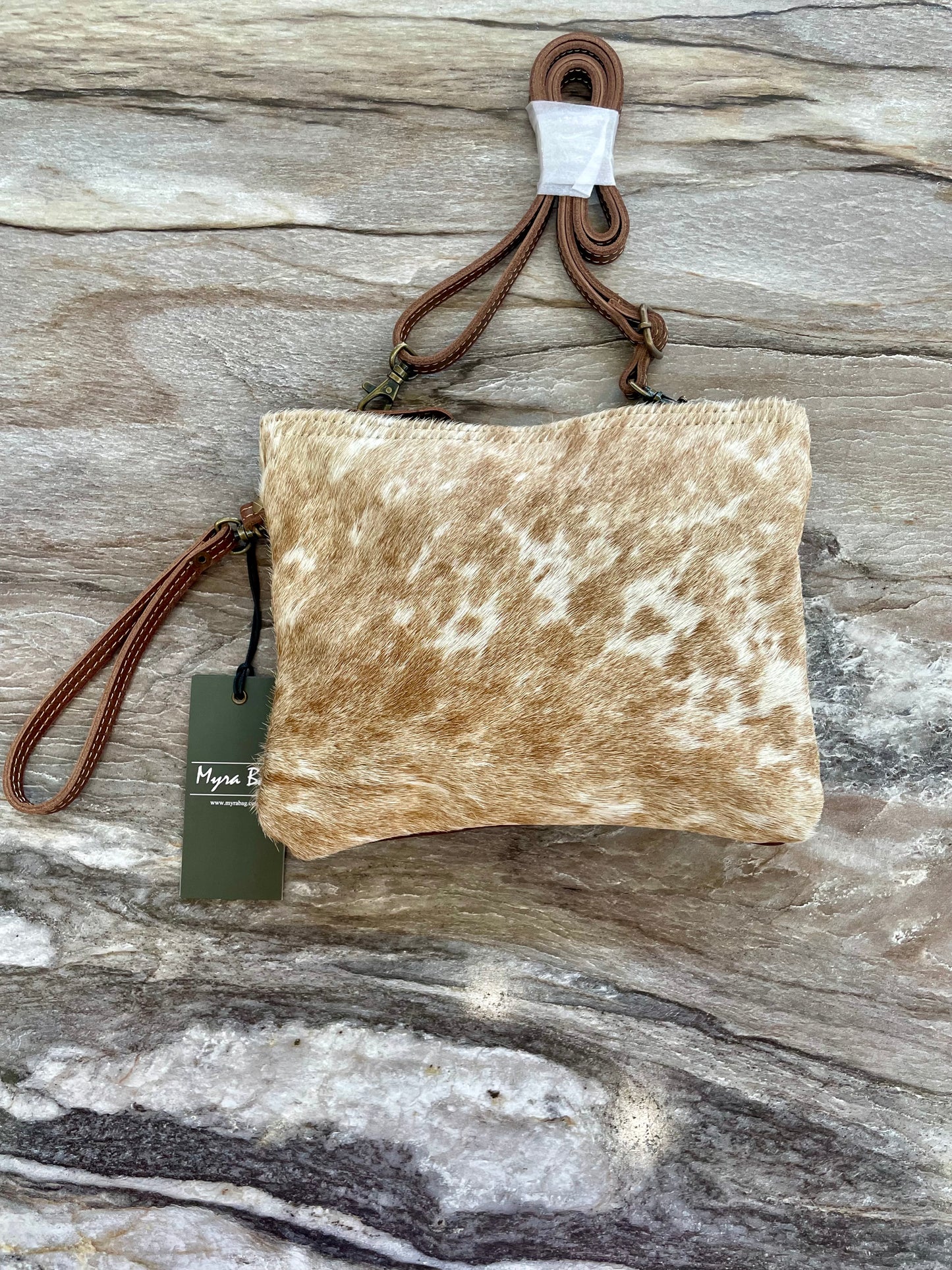 Myra White And Brown Shade Bag