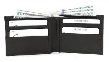 Leather Bi-Fold  Wallet Black