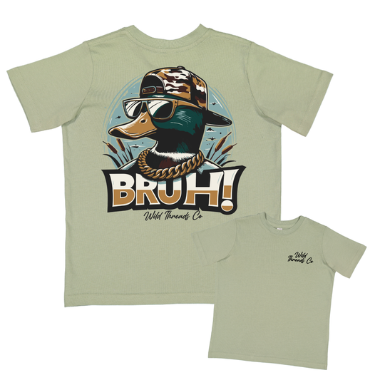Bruh Duck Tee: Sage / 5/6
