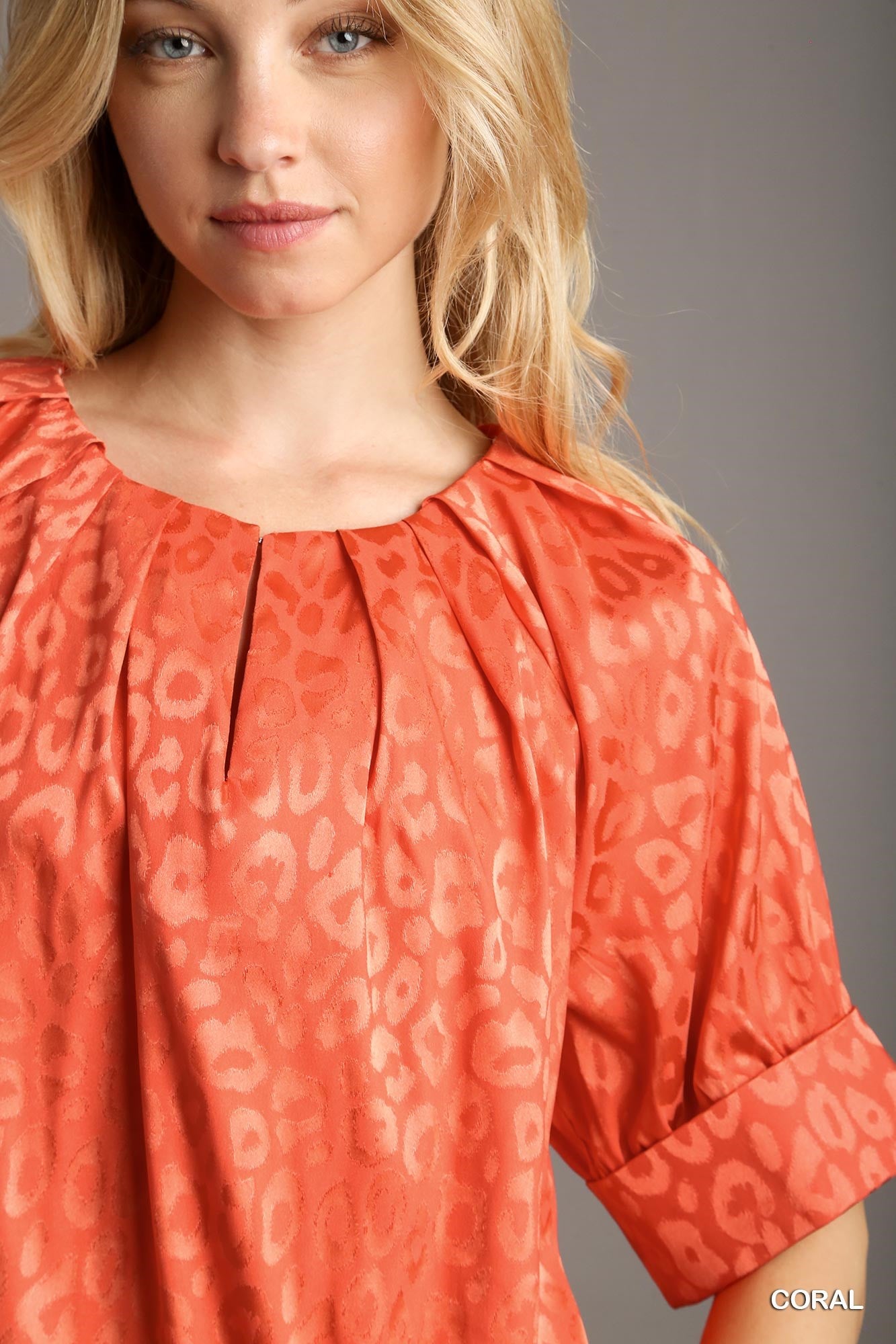 Satin Split Neck Top