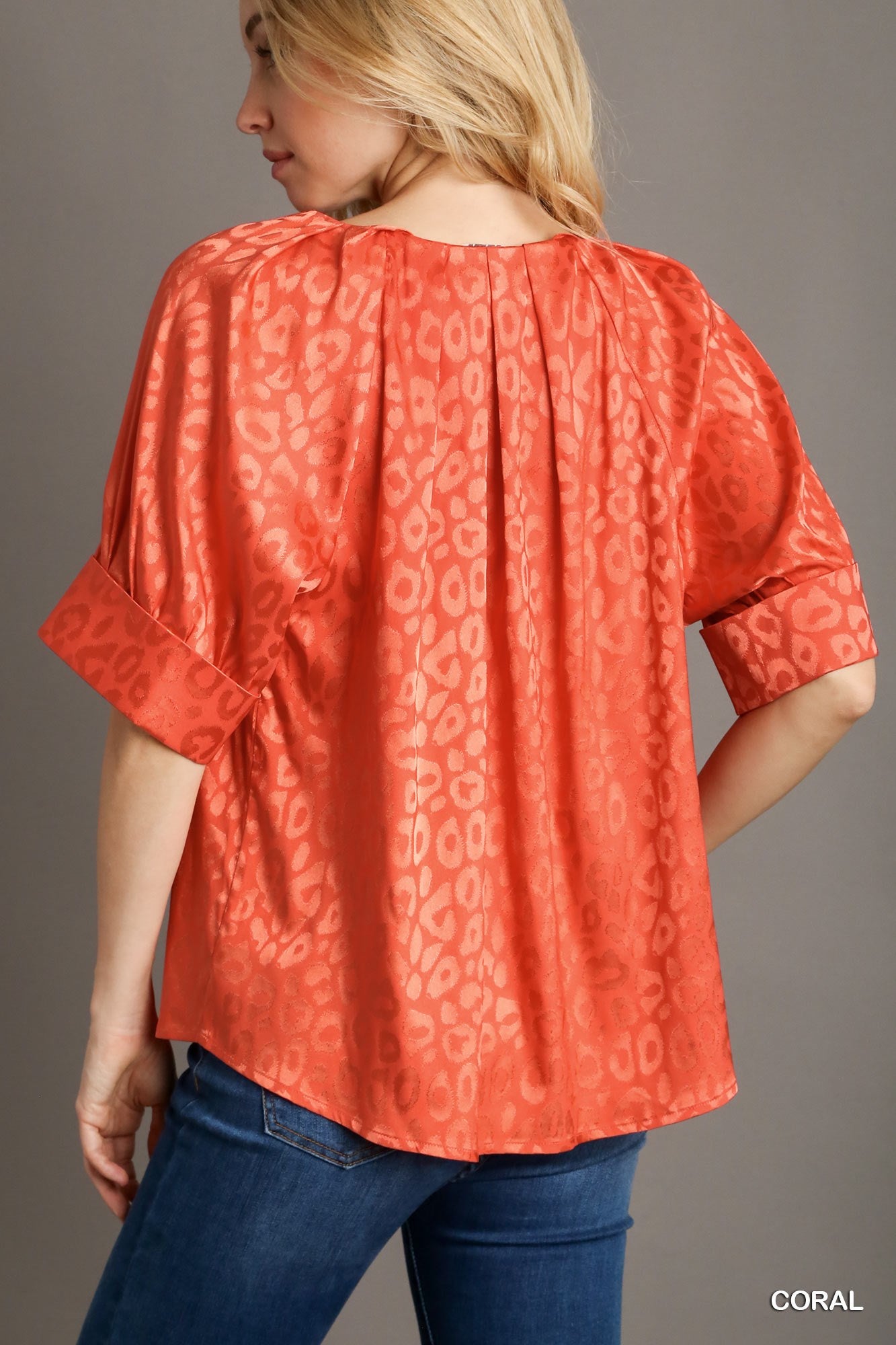 Satin Split Neck Top