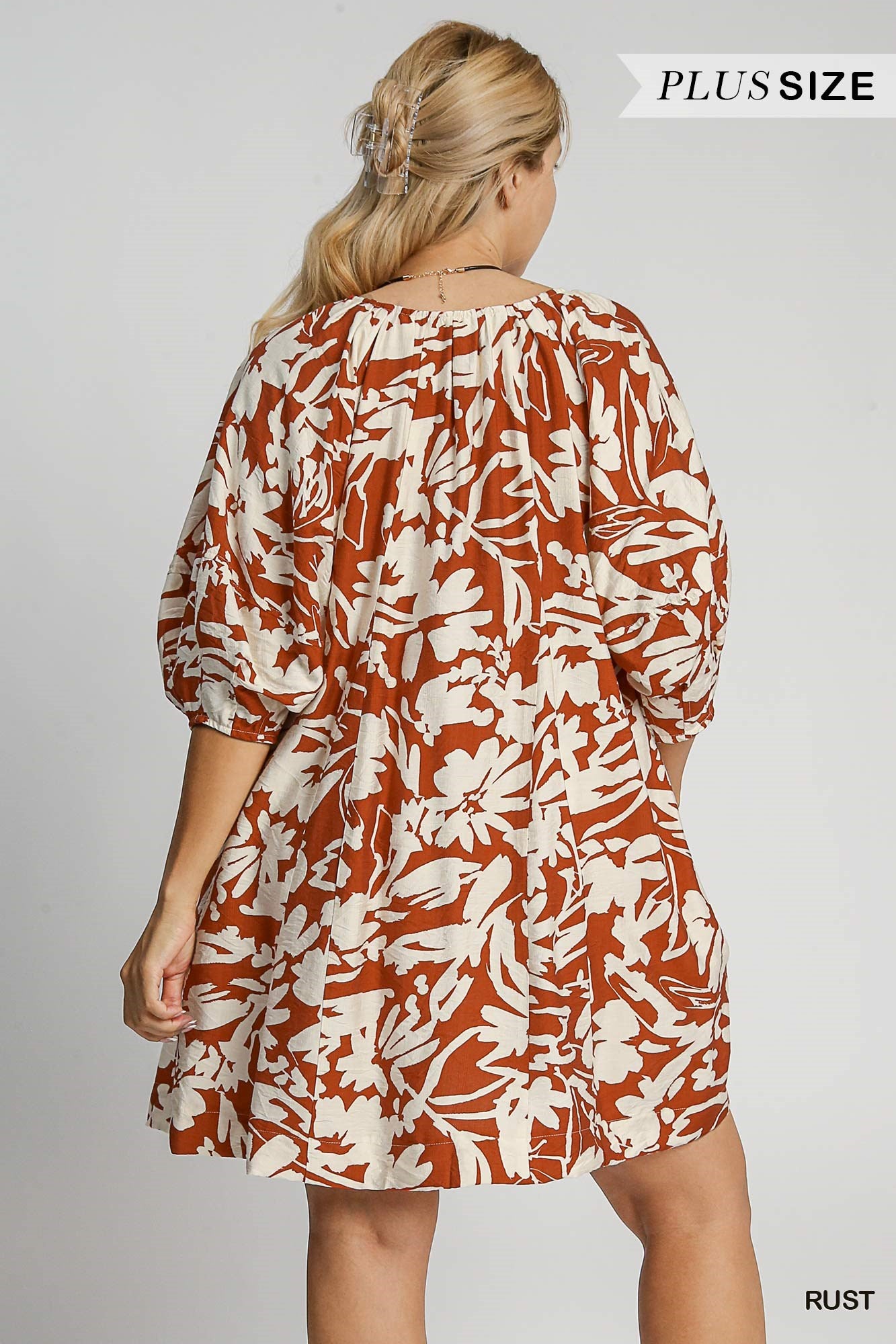 Plus Puff Sleeve Dress
