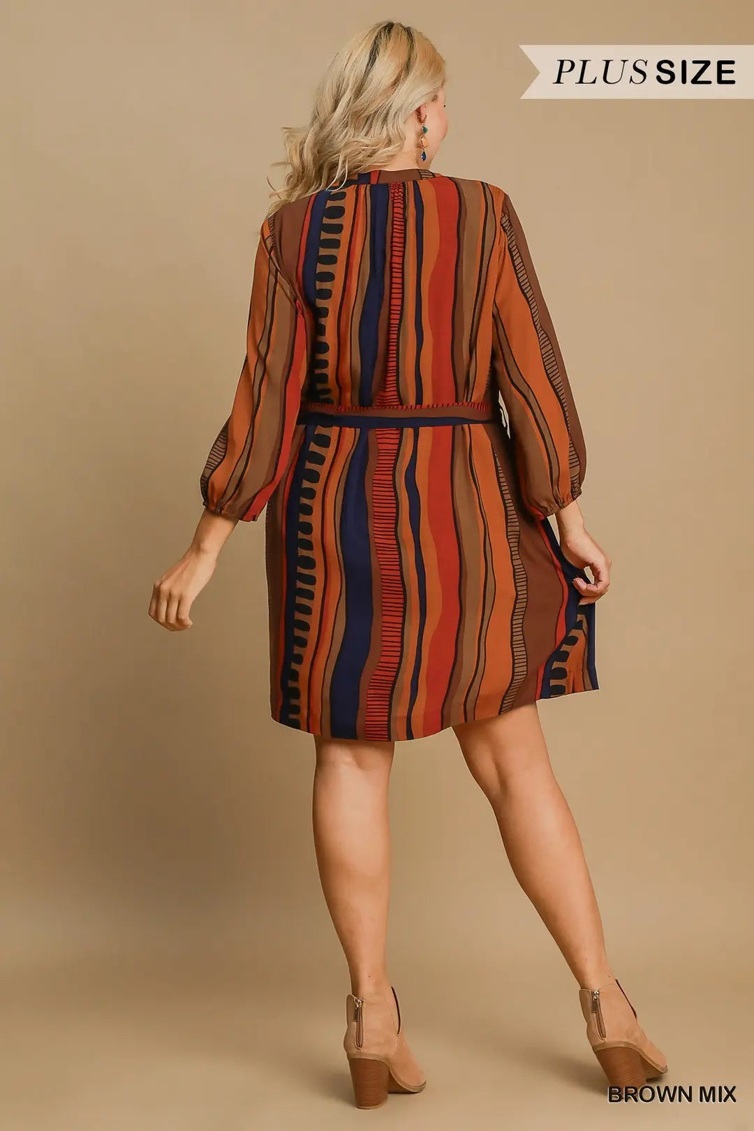 Plus Abstract Print Dress