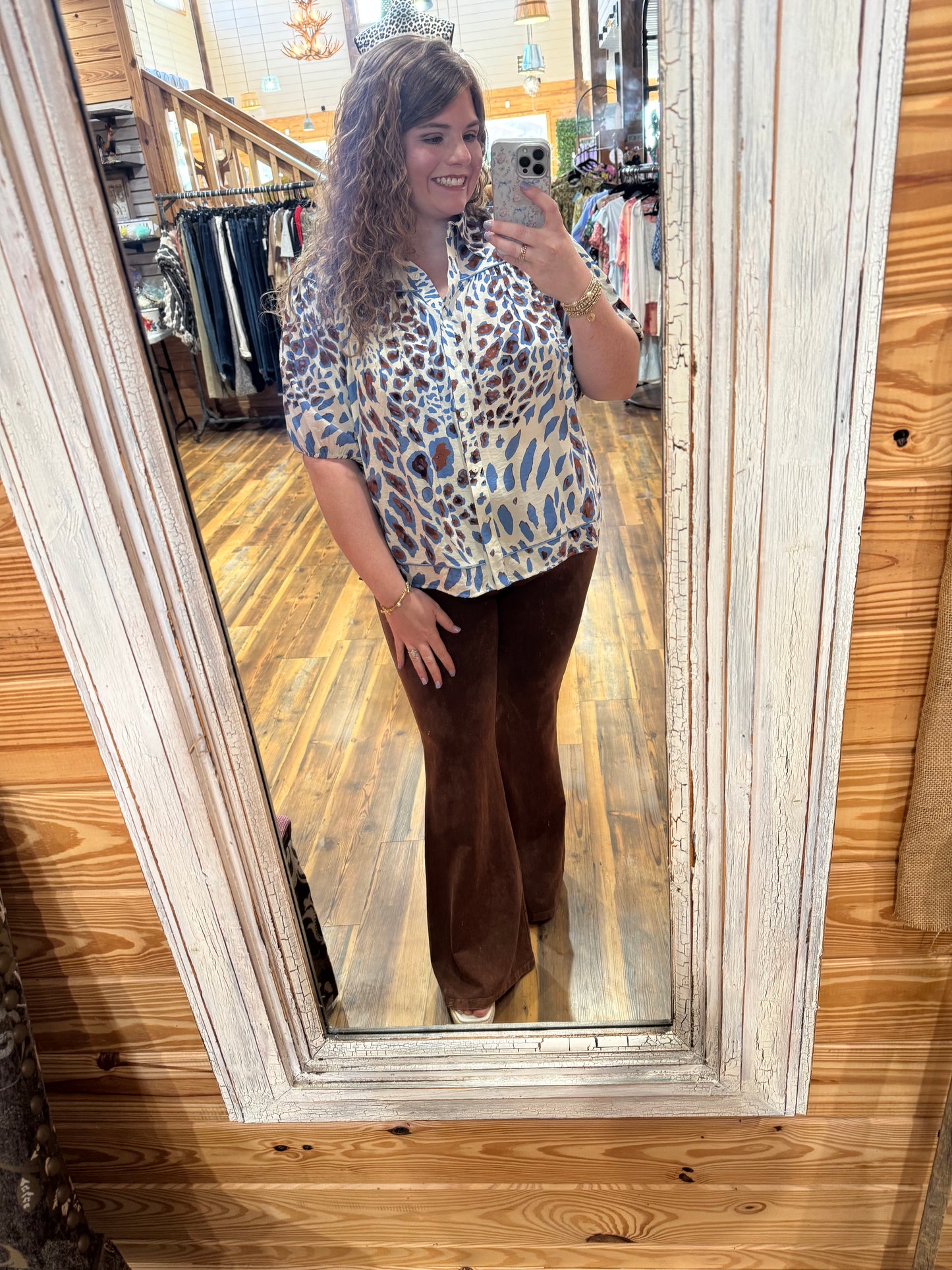 Leopard Button Blouse