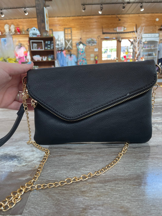 Black Clutch W/ Shoulder Strap