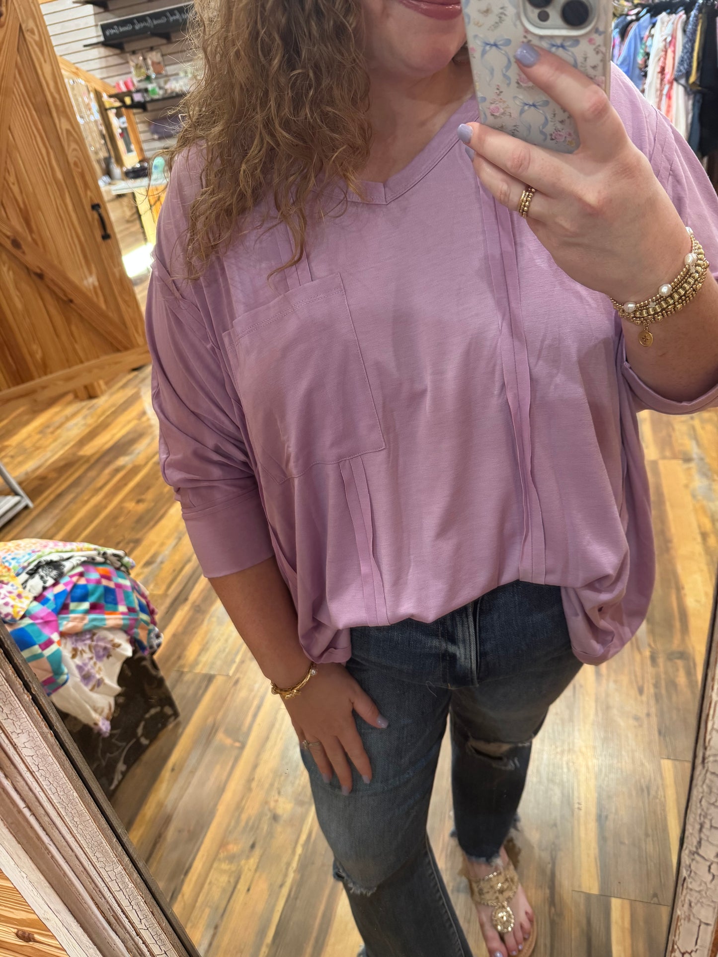Plus Oversized Shirt w/Pocket