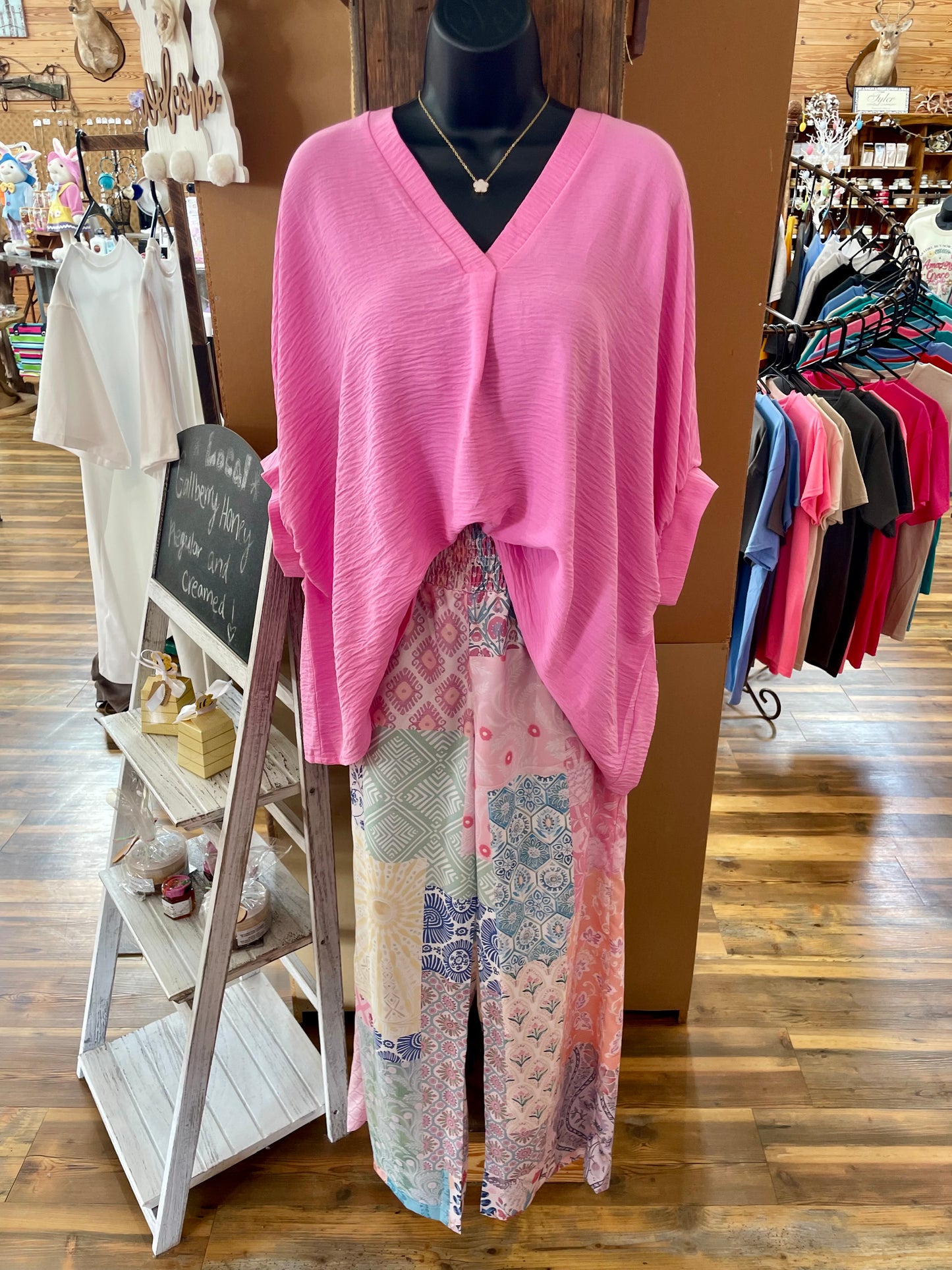 Multiprint Wide Leg Pants