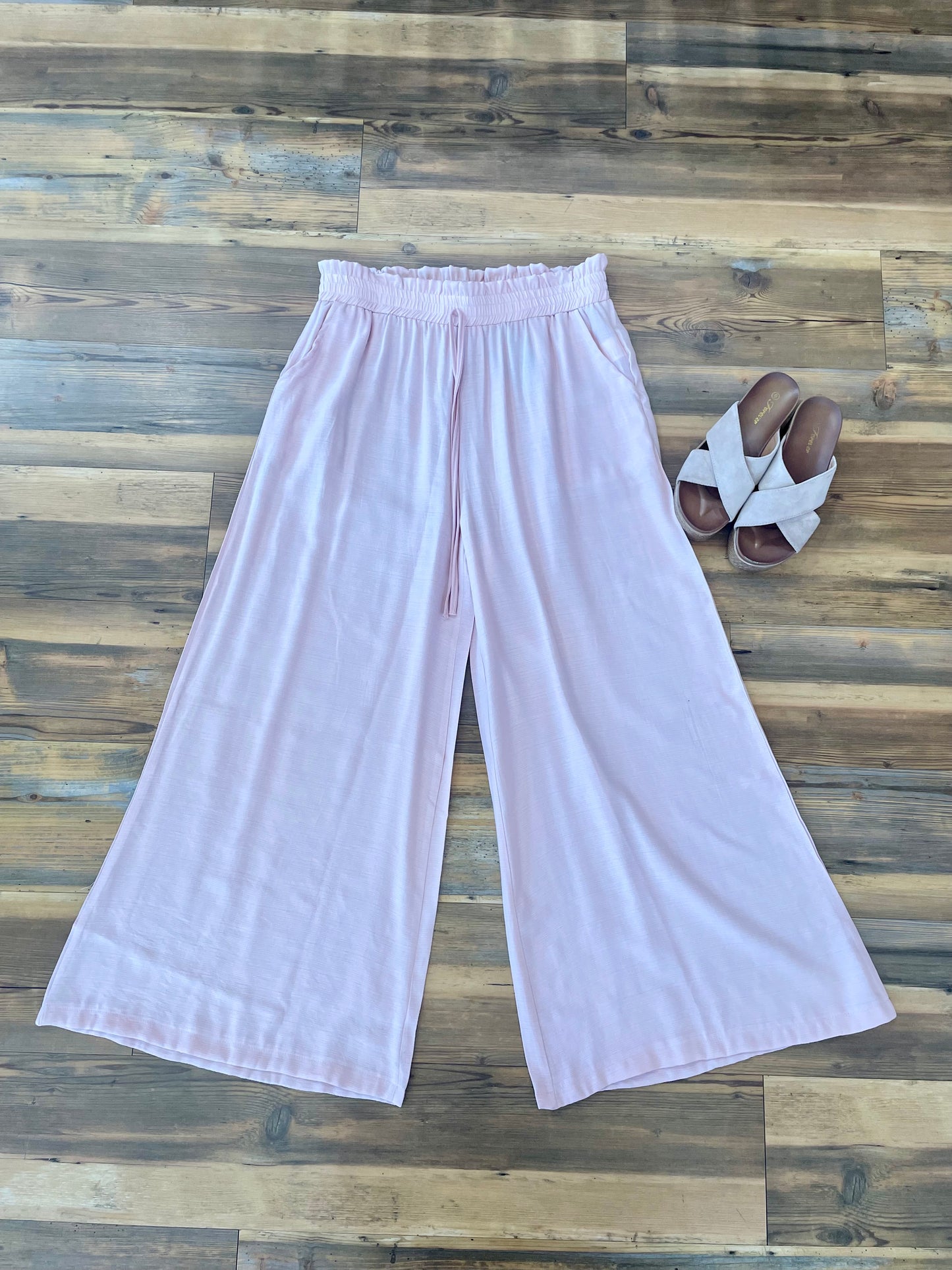 Peach Wide Leg Pants