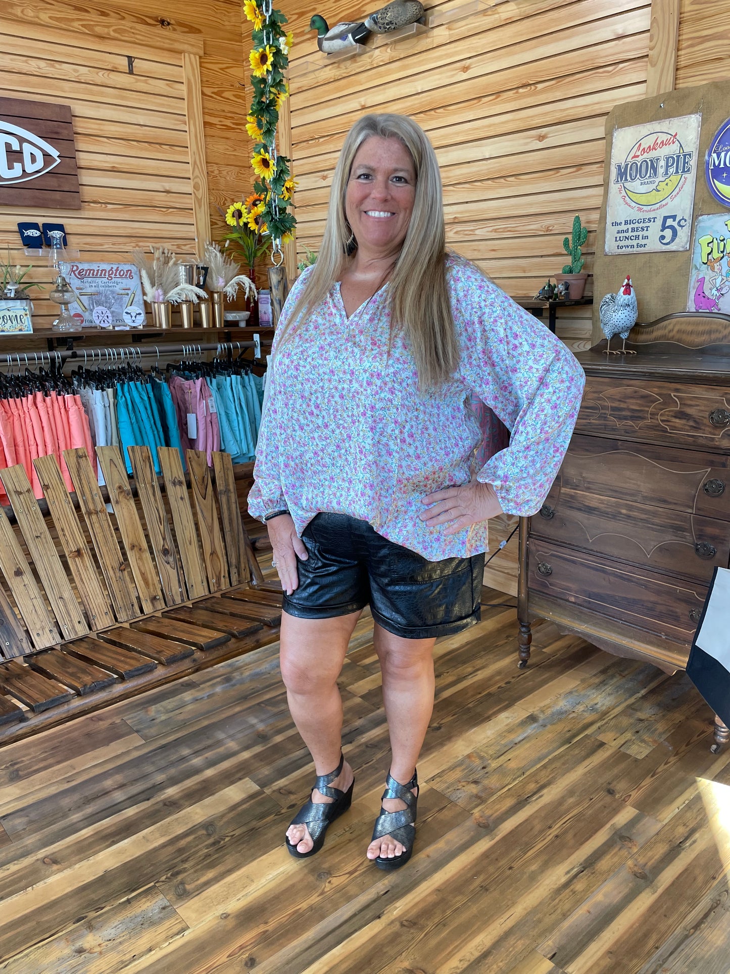 Plus Silk Floral Top