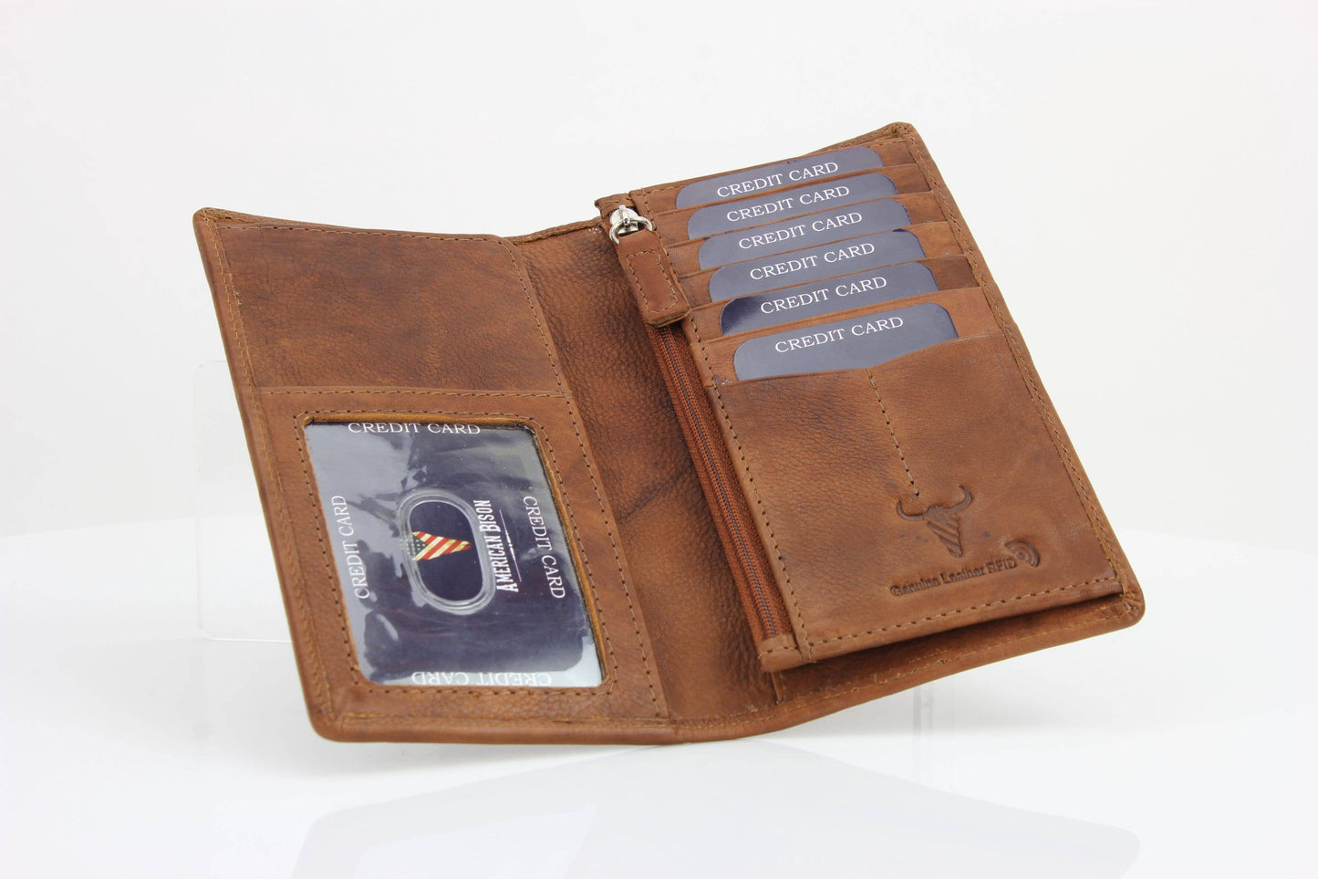 Oil Pull Up Rodeo Bifold Wallet Brown