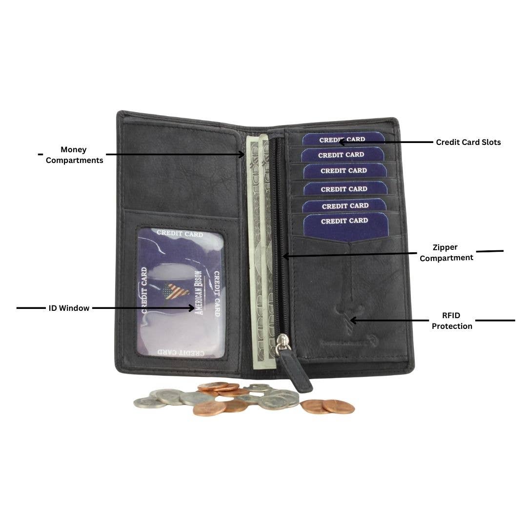 Oil Pull Up Rodeo Bifold Wallet Brown