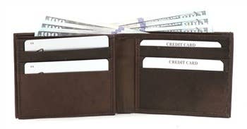 Leather Bi-Fold  Wallet Black