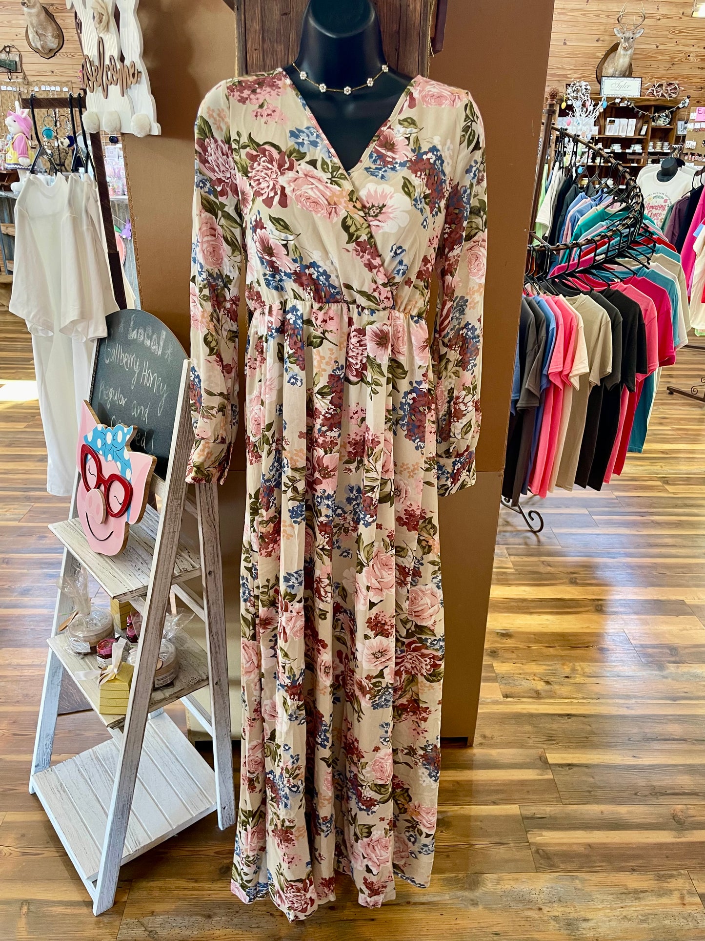 Long Sleeve Floral Maxi Dress