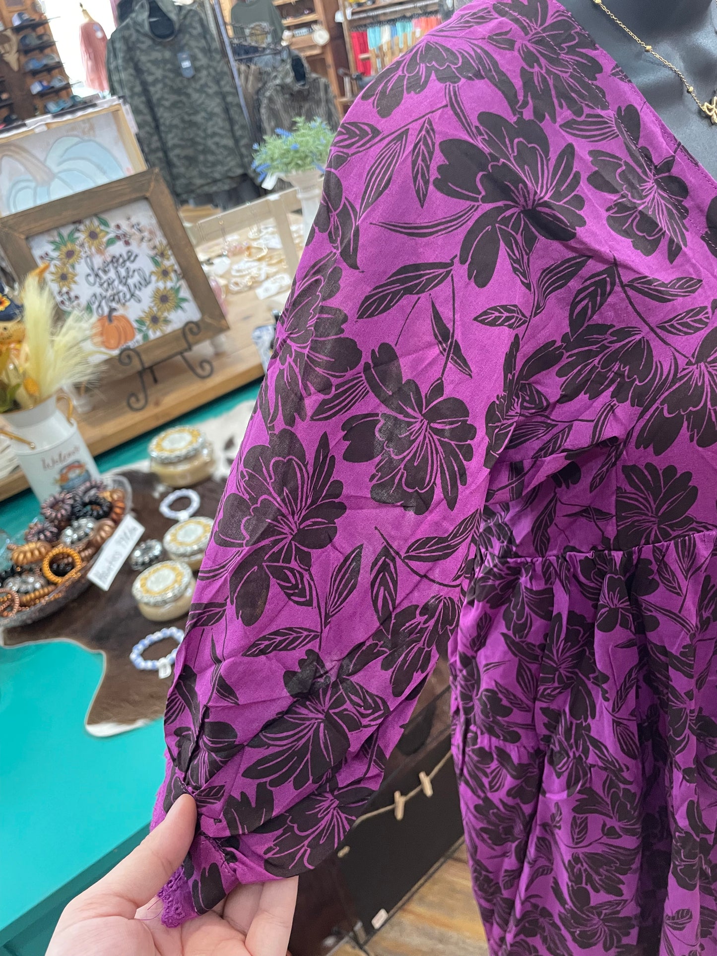 Floral Mini Dress Magenta/Black