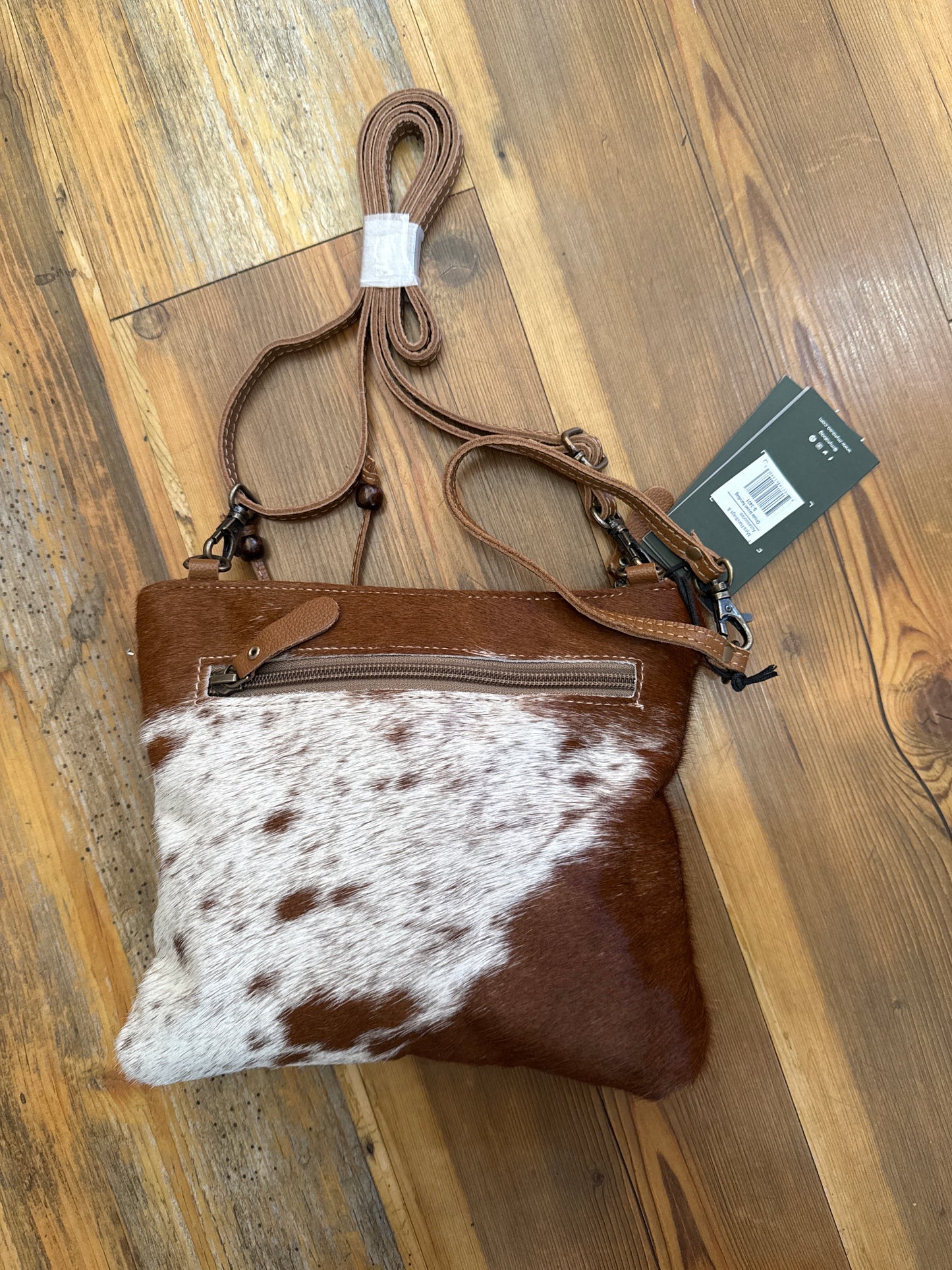Myra Ornate Brown Leather & Hairon Bag