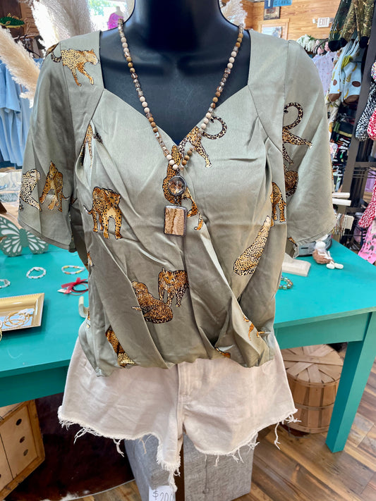 Animal Print Lt Olive