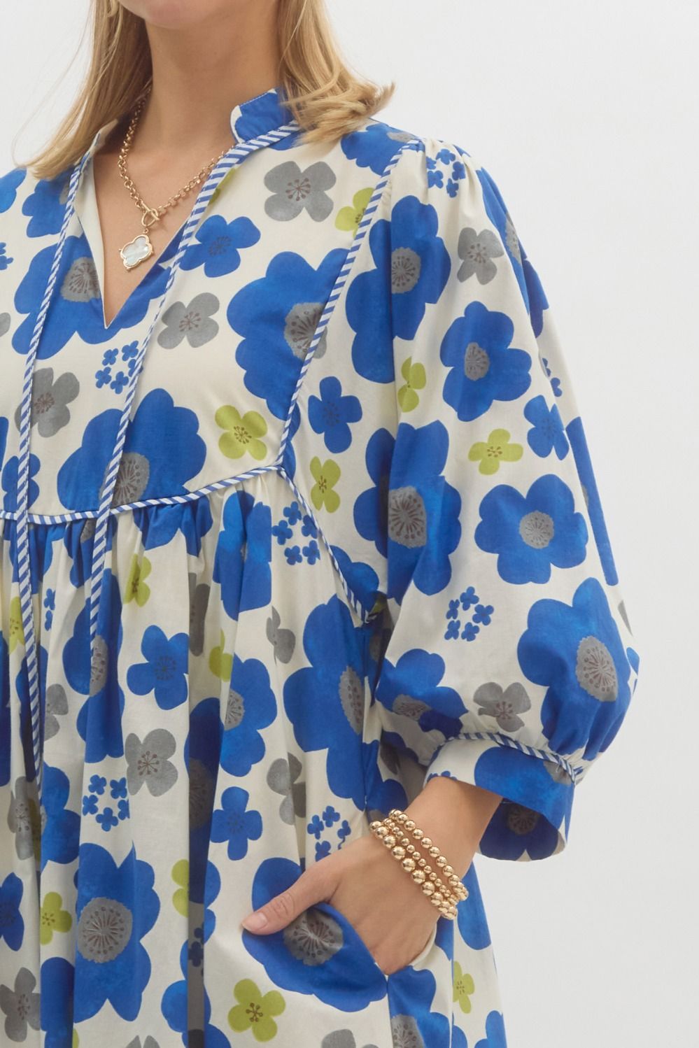 Plus Pretty in Blue Floral Dress