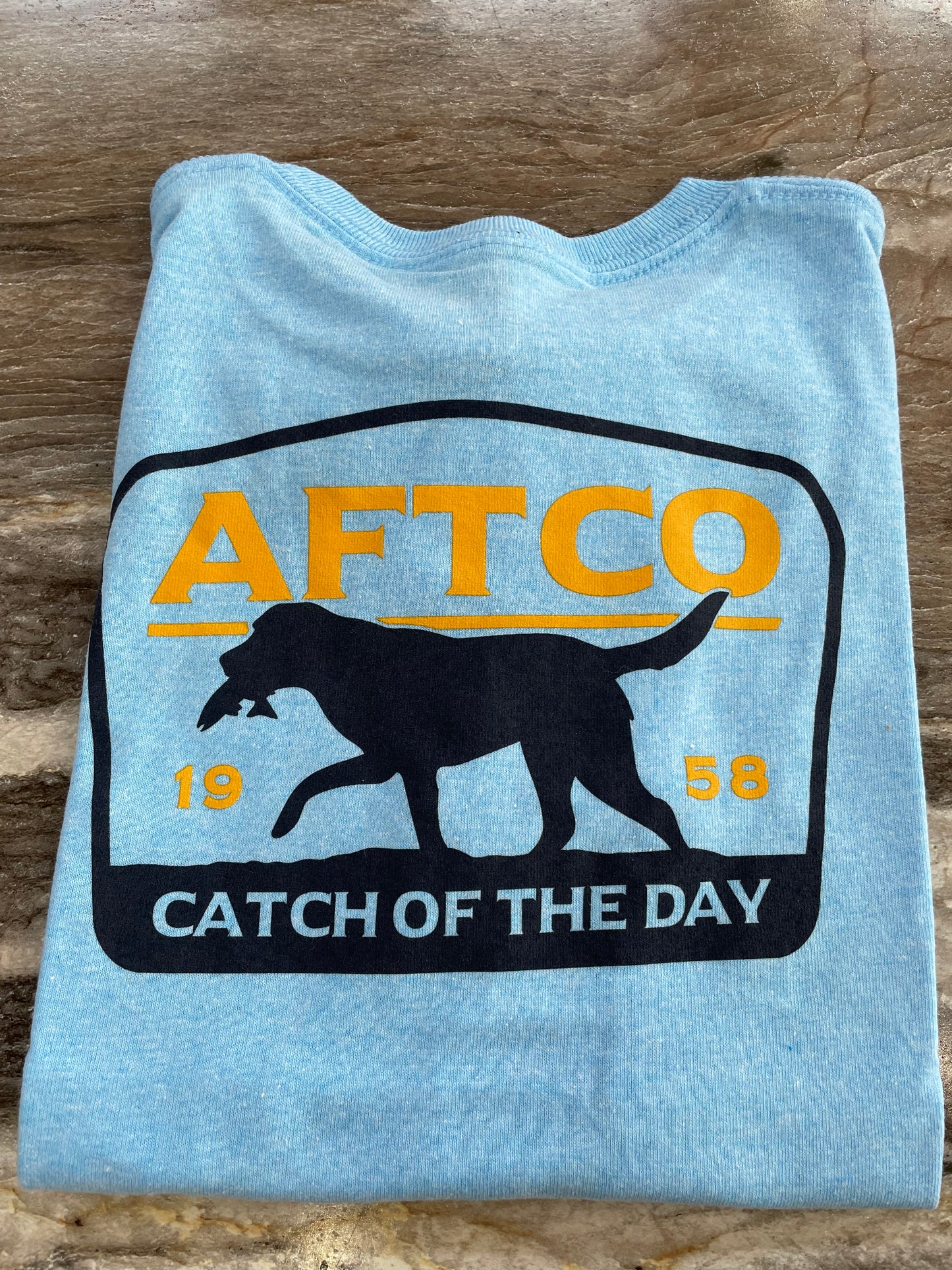 AFTCO Youth Fetch T-Shirt Neon Sky Blue Heather