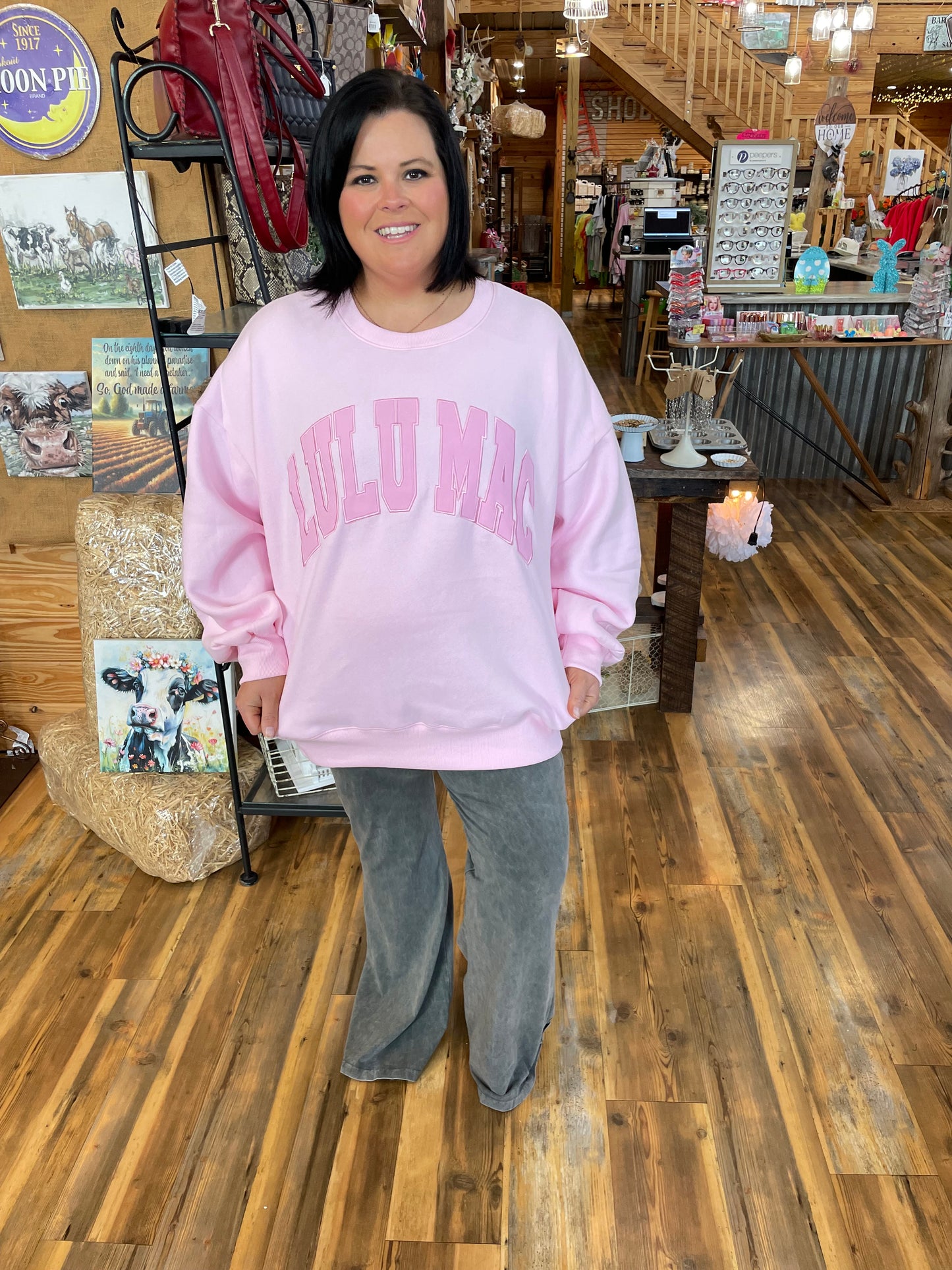 LuLu Mac Mono Pink Sweatshirt