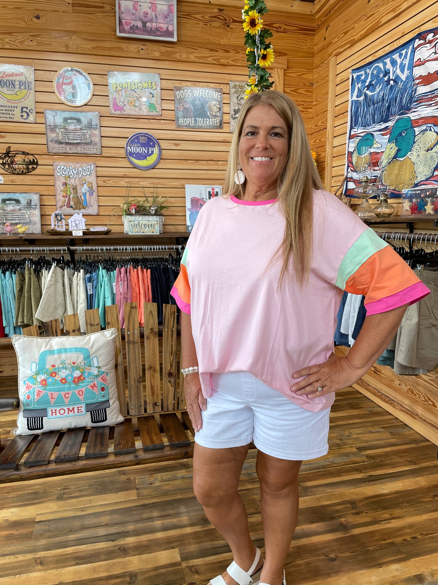 Retro Color Block Top
