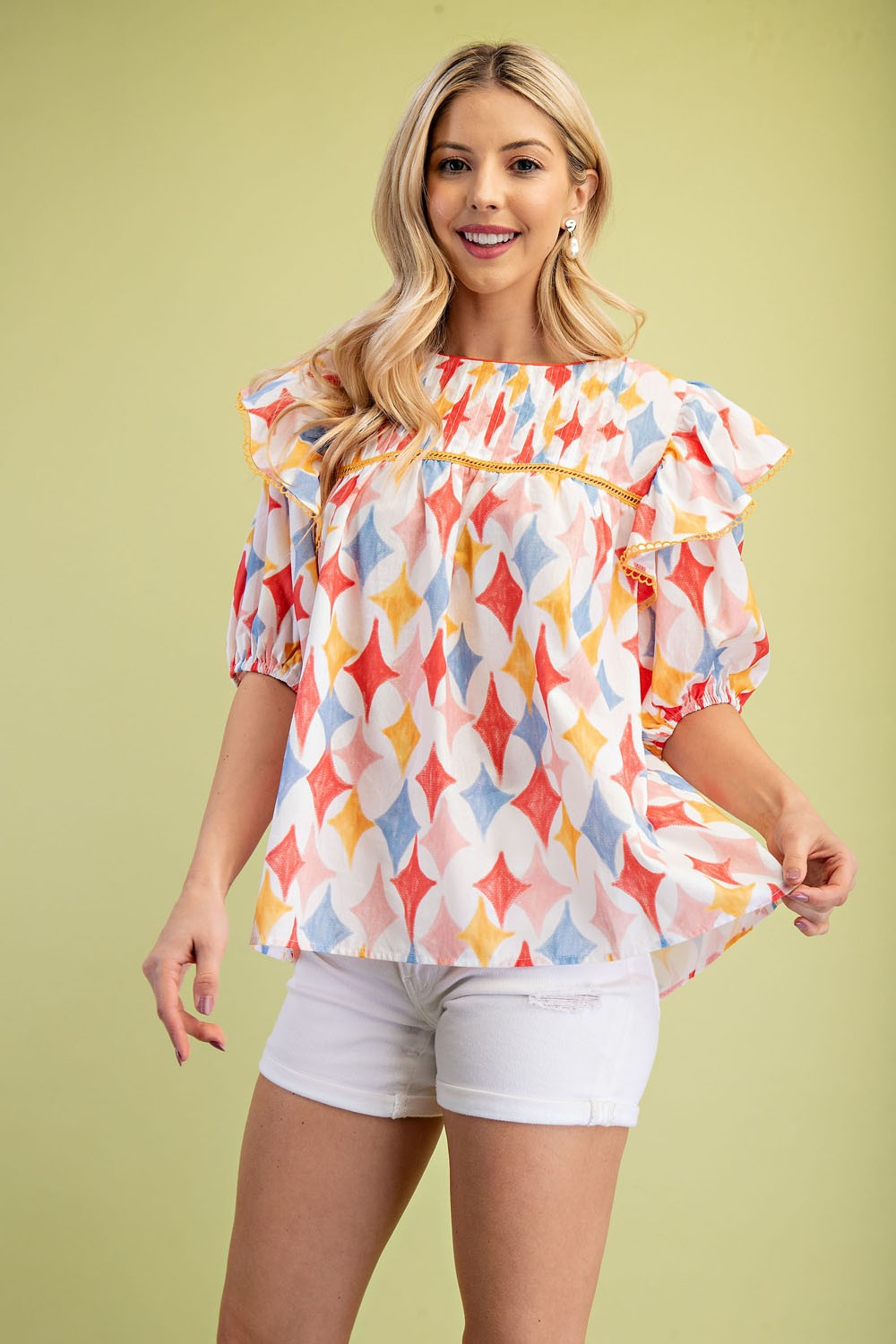 Diamond Ruffle Blouse