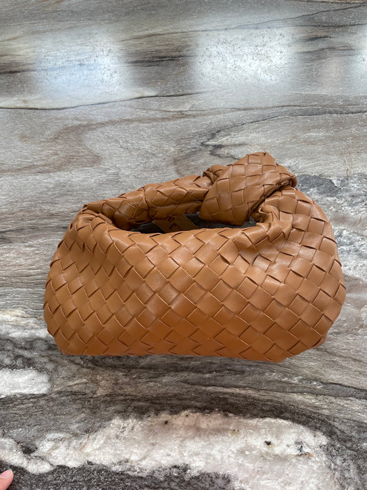 Brown Leather Textured Handbag