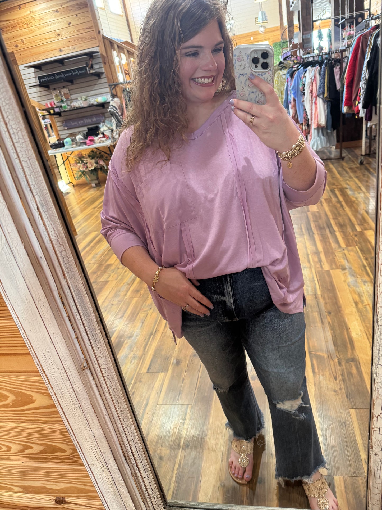 Plus Oversized Shirt w/Pocket