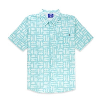 AFTCO Boatbar SS Button Bown Pastel Turquoise