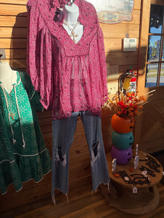 Geometric Print Top