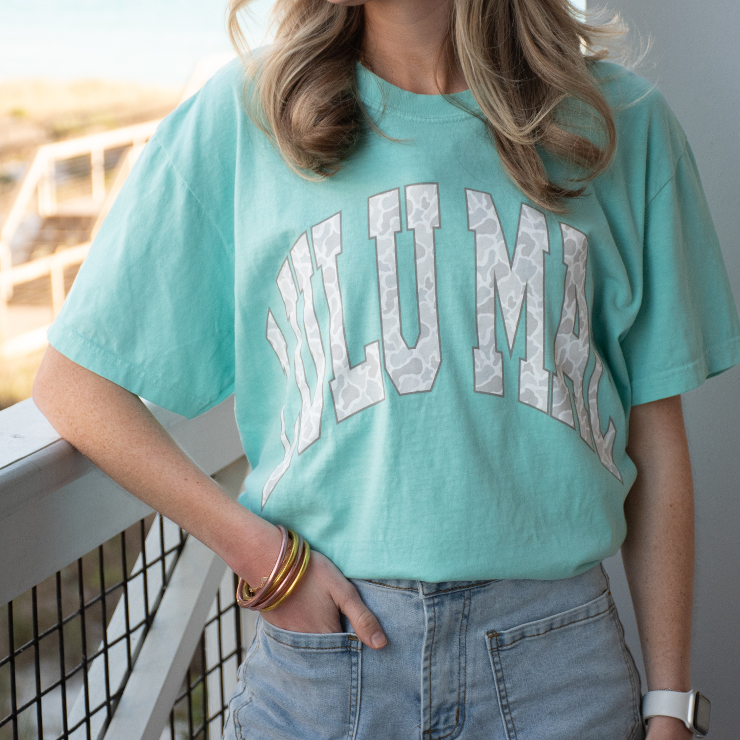 Lulu Mac Chalky Mint Camo Tshirt