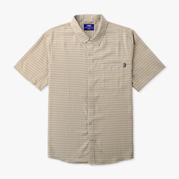 AFTCO Dorsal SS Button Down Shirt Khaki