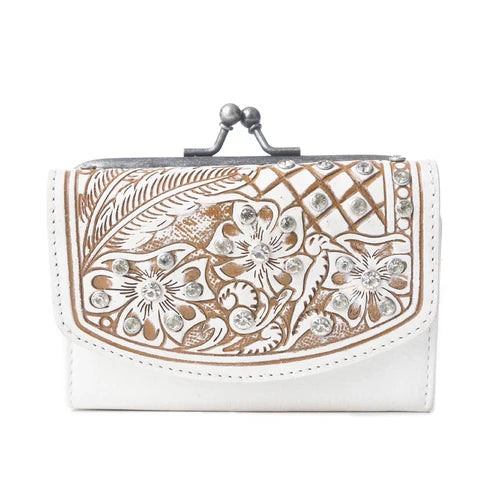 Myra Sparkling Desert Moon Coin Purse In Chocolate White