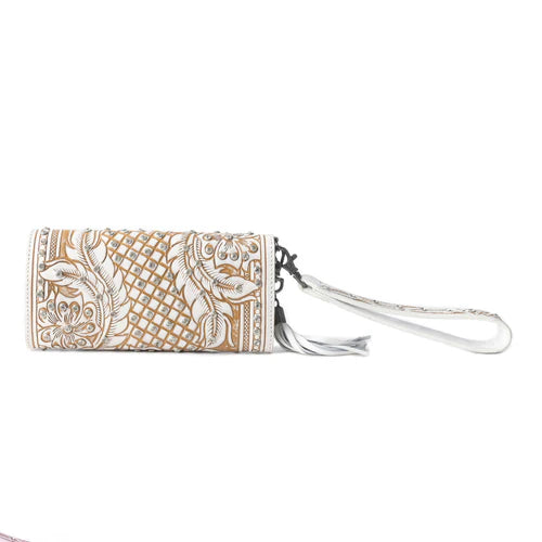 Myra Sparkling Desert Moon Luxe Wallet In Chocolate White