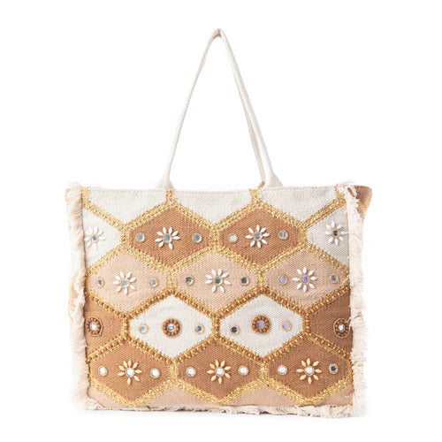 Myra Sonoran Starlight Weekender Bag In Brown & White