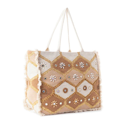 Myra Sonoran Starlight Weekender Bag In Brown & White