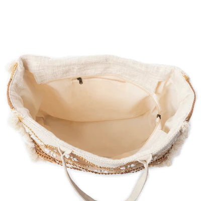 Myra Sonoran Starlight Weekender Bag In Brown & White