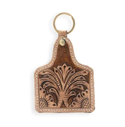 Myra Times Now & Then Hand-tooled Leather Key Fob
