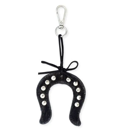 Myra Lucky Horseshoe Bag Charm Black