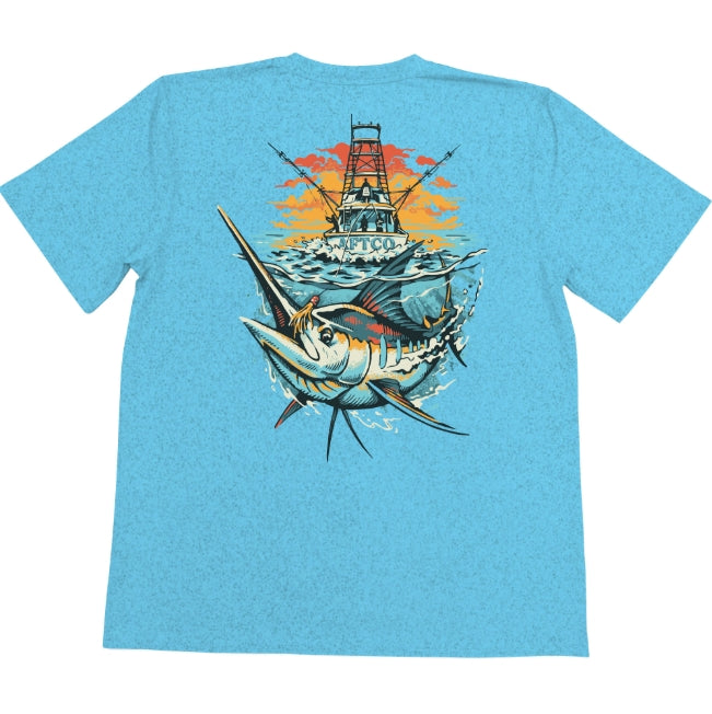 AFTCO Youth T-Shirt Ship Out Sky Blue Heather