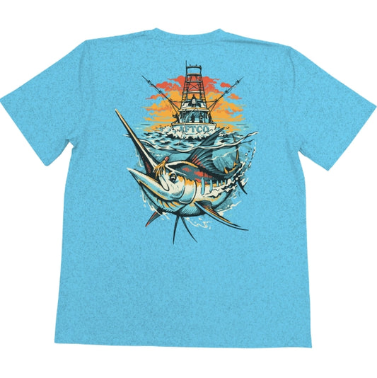 AFTCO Youth T-Shirt Ship Out Sky Blue Heather