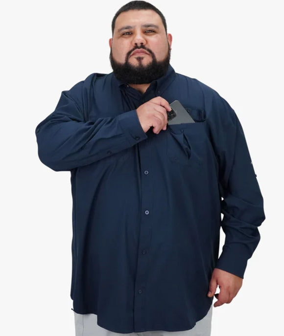 AFTCO Rangle LS Button Down Navy