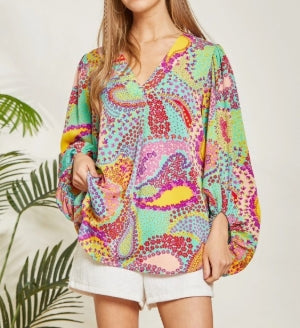 Plus Floral Multicolor Top